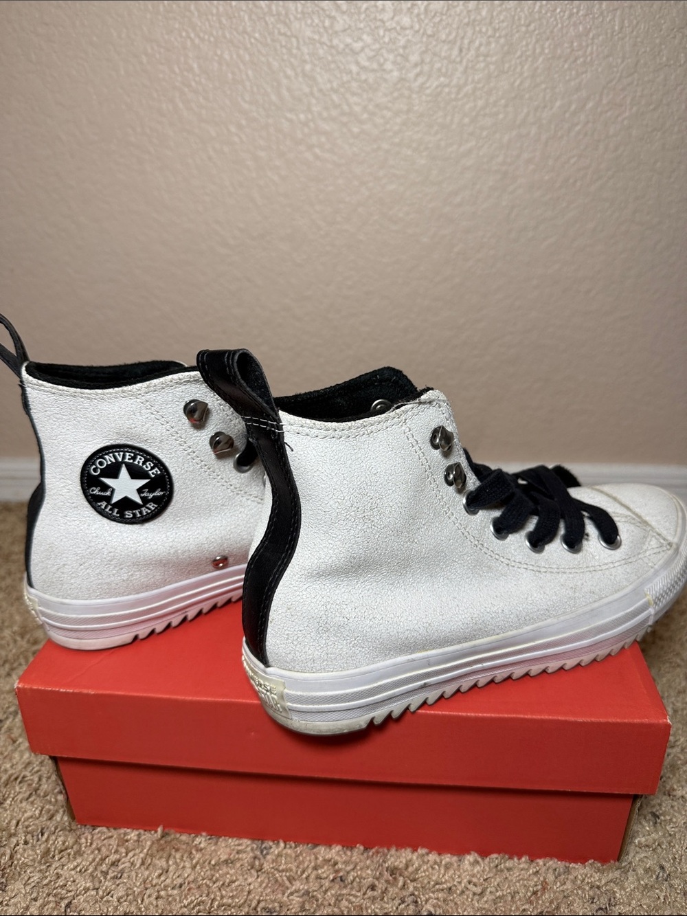 Converse  White and Black High Top Sneakers